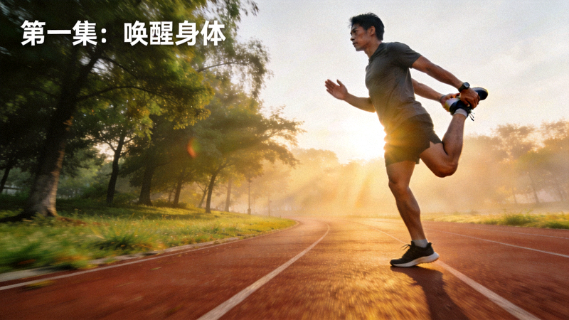第一集：唤醒身体 - 运动员清晨拉伸与晨跑场景