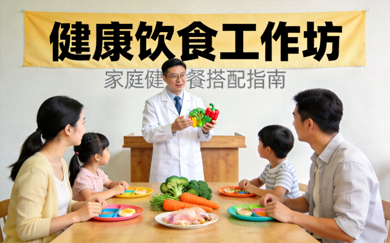 健康饮食工作坊 - 营养师正在向家庭讲解如何搭配健康餐食