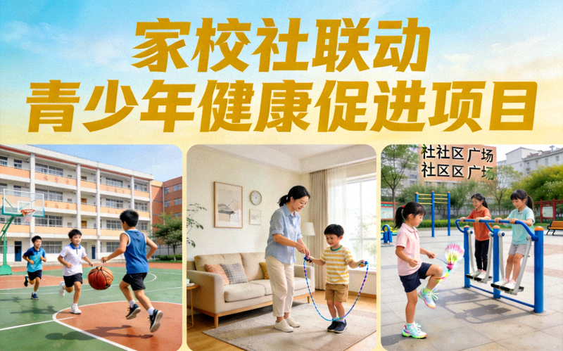 ‘家校社联动’青少年健康促进项目 - 学生在学校、家庭和社区参与多样化体育活动