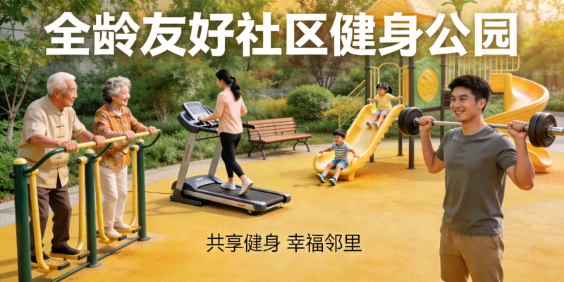 全龄友好社区健身公园 - 不同年龄居民共享健身设施