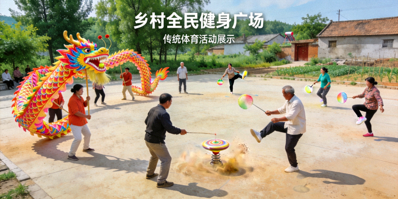 乡村全民健身广场与特色体育活动展示 - 村民进行传统体育项目