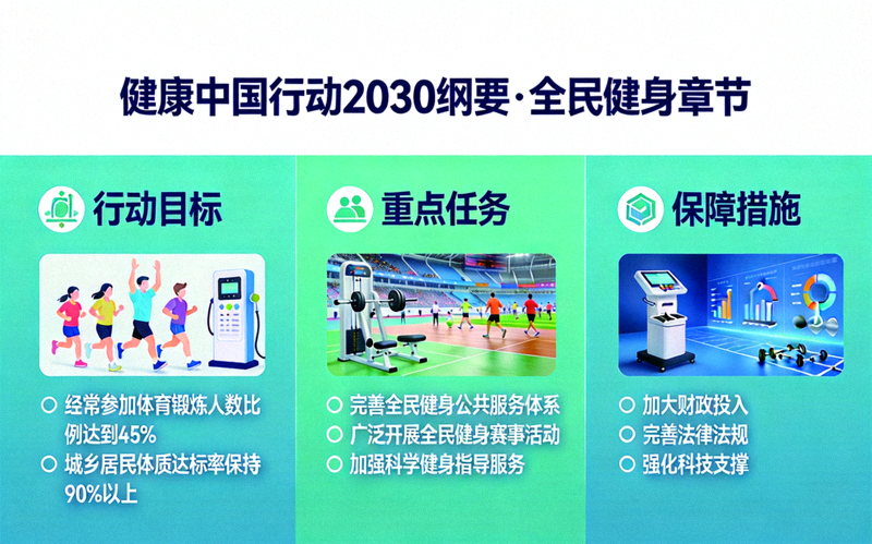 健康中国行动2030纲要中关于全民健身的章节图示