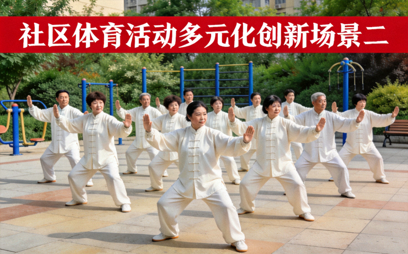 社区体育活动多元化创新场景二 - 社区居民参与传统太极拳集体展演
