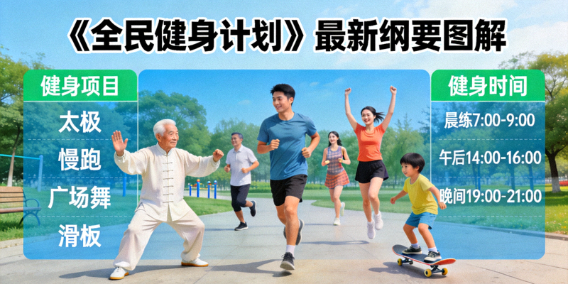 《全民健身计划》最新纲要图解 - 人们在公园健身