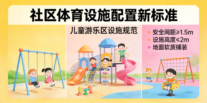 社区体育设施配置新标准图示 - 儿童在社区游乐设施玩耍