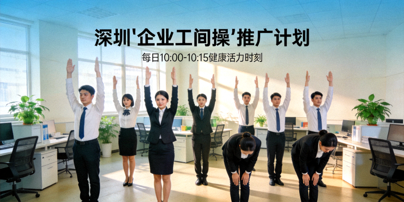 深圳“企业工间操”推广计划 - 企业员工在办公室做操