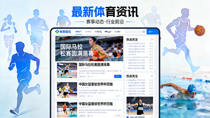 新体育官网新闻页面展示，背景是运动人群剪影