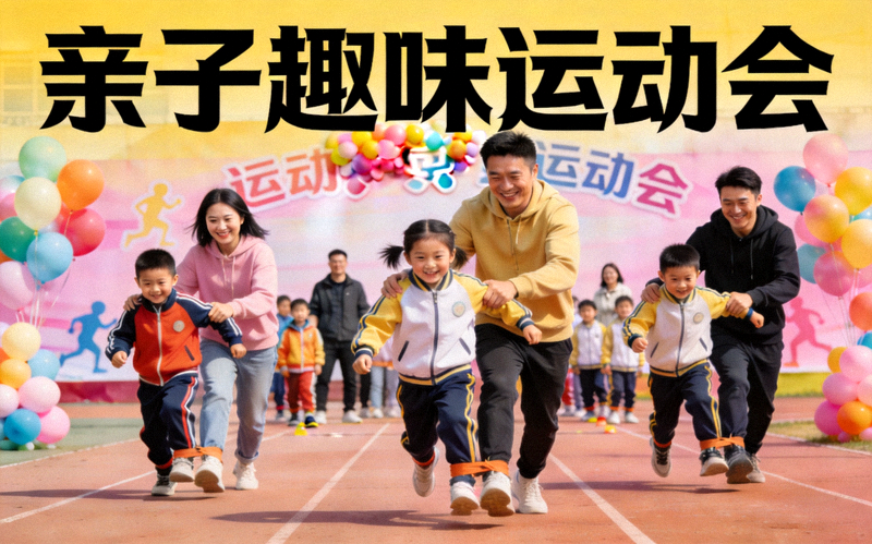 亲子趣味运动会 - 家长与孩子共同参与游戏