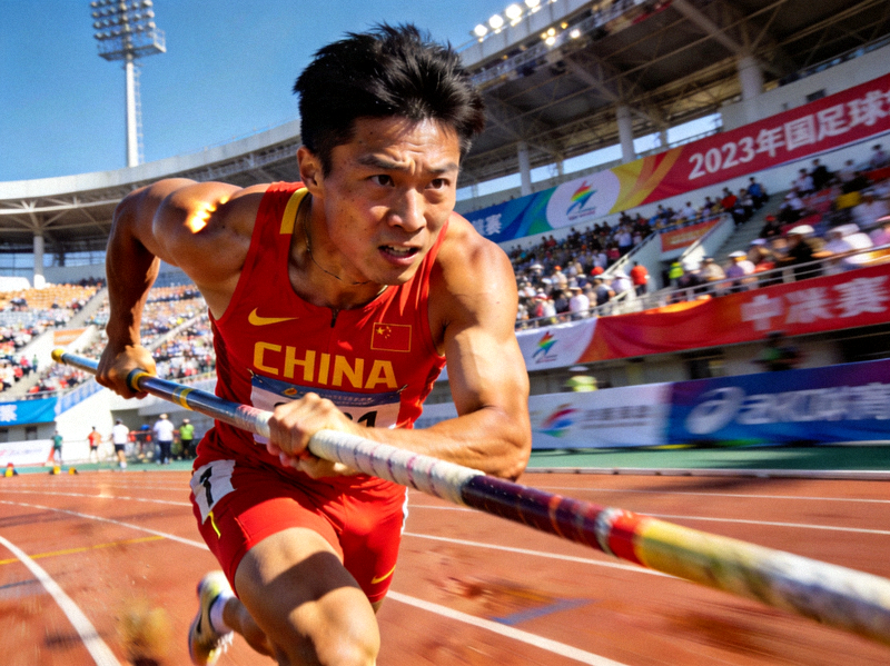 中国运动员在赛场上奋力拼搏，展现高超竞技水平