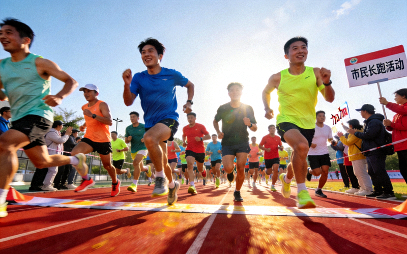 市民积极参与长跑项目 - 众多跑者冲出起跑线