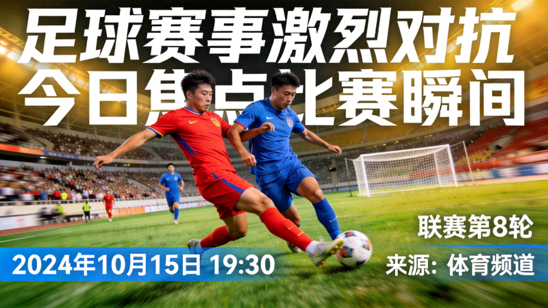 体育赛事资讯板块展示 - 足球场上运动员激烈拼抢的比赛瞬间