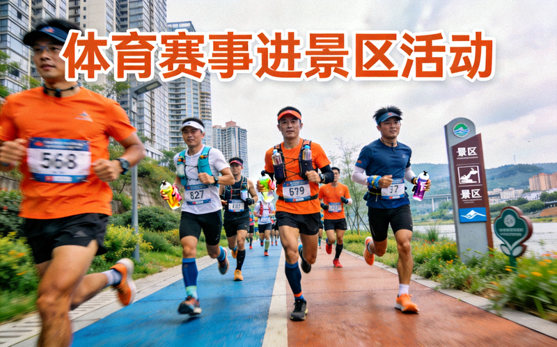 体育赛事进景区活动 - 选手在城市步道进行越野跑比赛